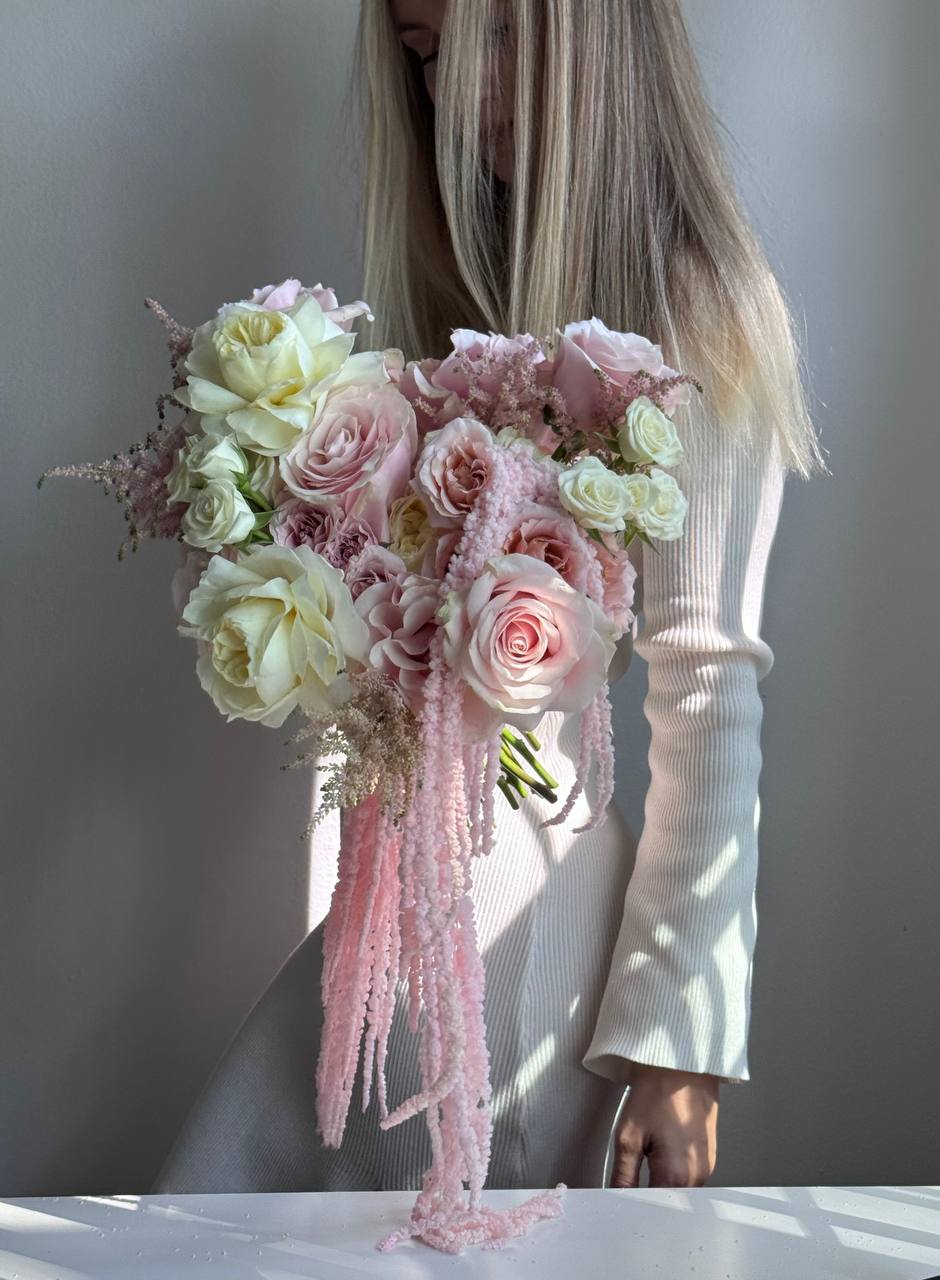 Blush Cascade Bridal Bouquet