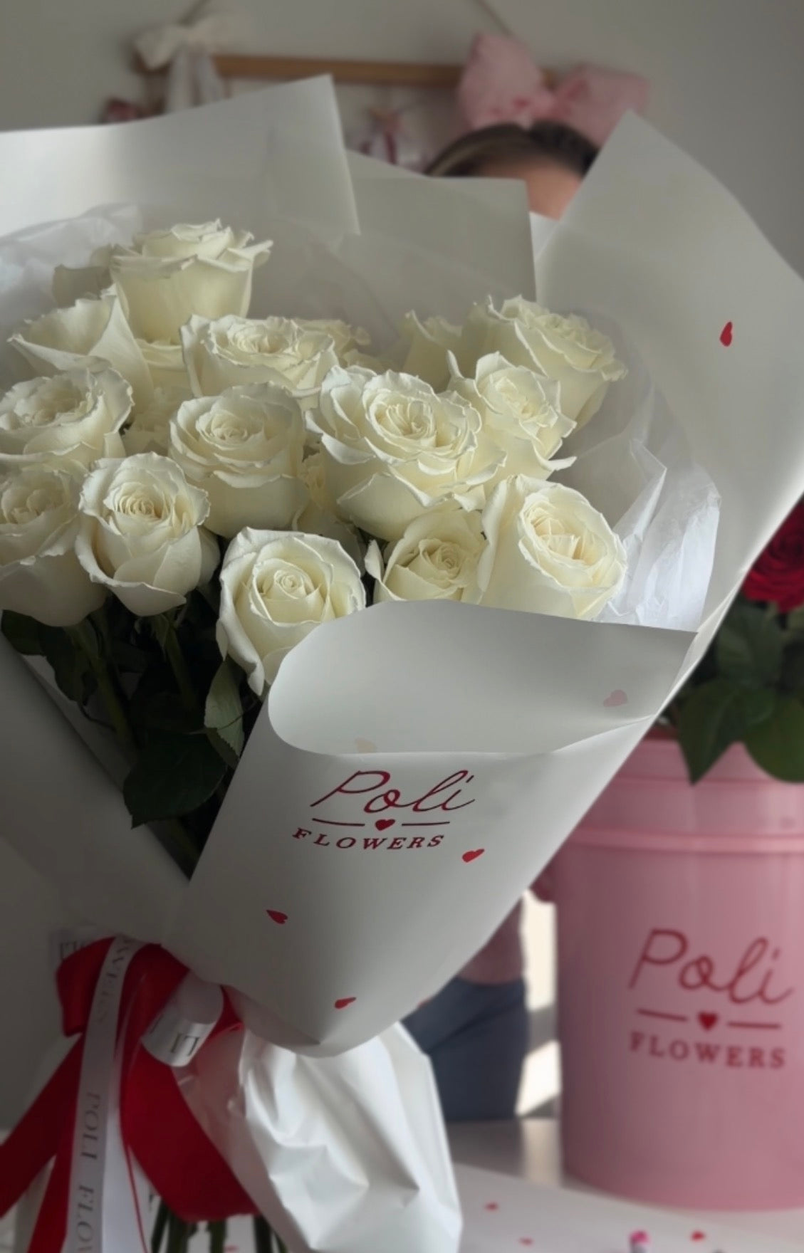 Long Stem White Roses
