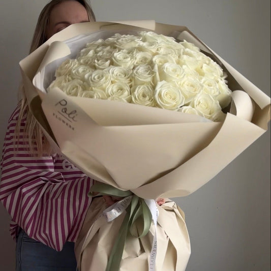 Long Stem White Roses